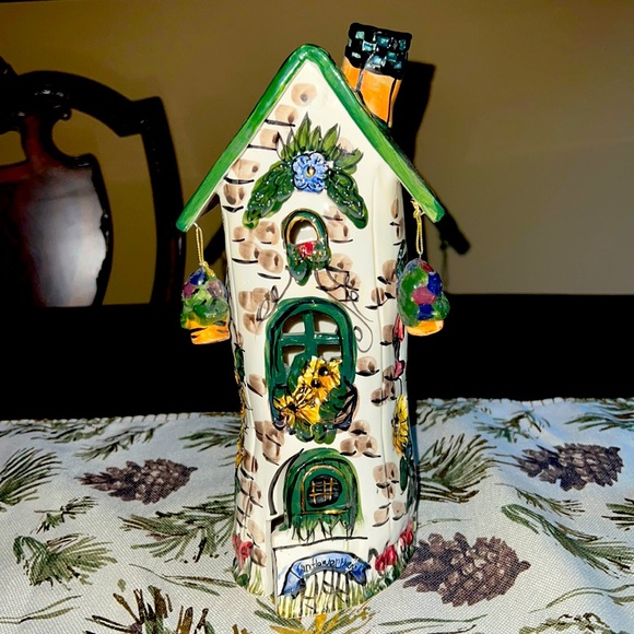 Blue Sky Pottery sculpture cottage figurine Castle candle holder - Picture 1 of 9